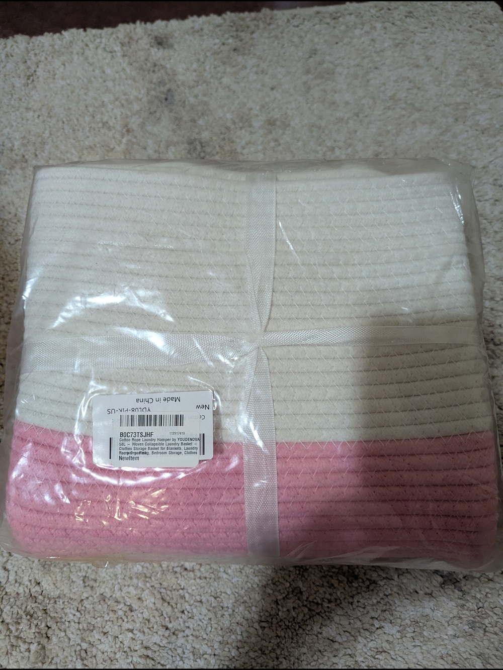 Pink Rope Basket 58L